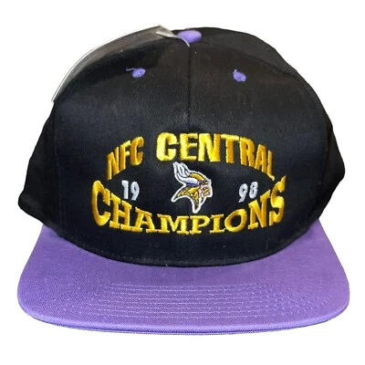 Vintage Minnesota Vikings 1998 Drew Pearson Hat NFC Champions Snapback with TAGS - Image 1 of 4