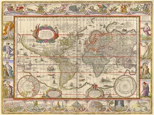 World Map America Vintage Historic 18x24 classic Art Decor 1499 Reproduction - Picture 1 of 1
