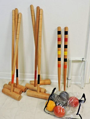 L.L. Juego de 6 jugadores de viaje Bean Croquet con bolsa de almacenamiento de madera dura portátil Foto 1 de 4