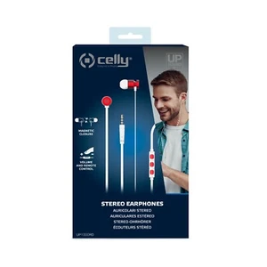 CELLY HEADPHONES WITH 3.5MM JACK REINFORCED FLAT CABLE VOLUME ADJUSTMENT WHITE RO - Picture 1 of 5