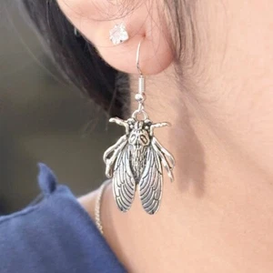 CICADA Metamorphosis Open Wings Earrings, Insect Earrings, Bug Earrings. - Picture 1 of 15