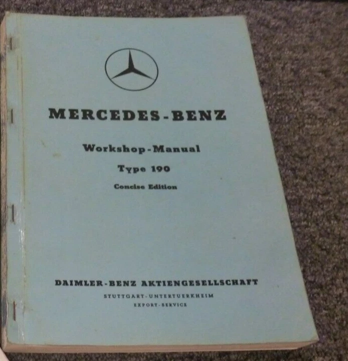 Mercedes Benz 190SL 1955-1959 manual de reparación de servicio de taller 1956 1957 1958 ORIGINAL Foto 1 de 1