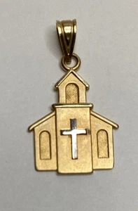 Michael Antonius 14K Gold Kirche/Kapelle Anhänger Charm 0,80 Gramm - Bild 1 von 8