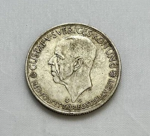 1935 Svezia 5 corone Riksdag Gustav V argento AU/BU - Foto 1 di 2