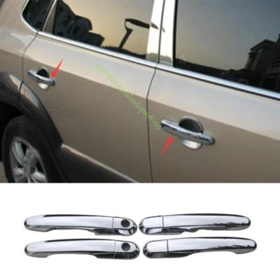 Cubierta de manija de puerta lateral exterior cromada brillante para Hyundai Tucson 2005-2008 2009 Foto 1 de 4