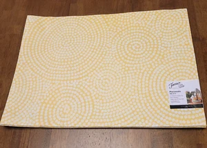 Fiesta Set of 4 Indoor/Outdoor Placemats Spiral Tile Yellow 13" x 18" Polyester - Picture 1 of 5