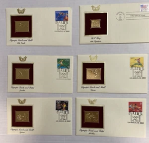 Estampillas réplicas de oro usadas PCS, franqueo de Estados Unidos, 6 estampillas olímpicas diferentes de 1991-92 - Imagen 1 de 7