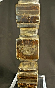 Chinesische XLG Jade 3-lagiger Himmel ""Cong"" mit Taotie & feueratmendem Drachen & Schrift - Bild 1 von 12