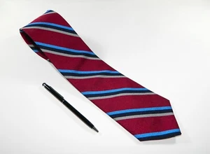 Men's Vintage GANT Silk Tie DARK BLUE RED BLACK REPP STRIPES REGIMENTAL NARROW - Picture 1 of 4