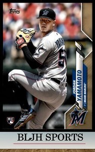 2020  Topps #249 Jordan Yamamoto /2020 Miami Marlins Gold RC