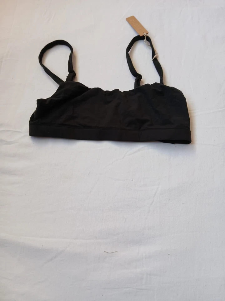 SKIMS Fits Everybody Scoop Neck Bralette Bra Women's Size XS In Onyx BR-SCN-2025