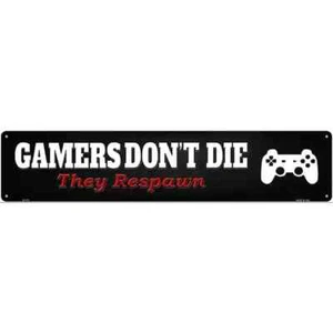Playstation Gamers Dont Die 3"x12" Metall Straßenschild Plakette Haus Tür Garage - Bild 1 von 1