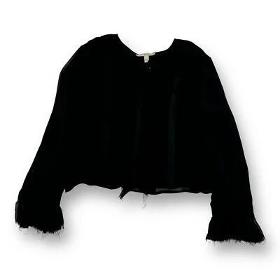 Cárdigan Twenty8Twelve by S Miller negro pura seda a presión para mujer talla 10 Foto 1 de 4