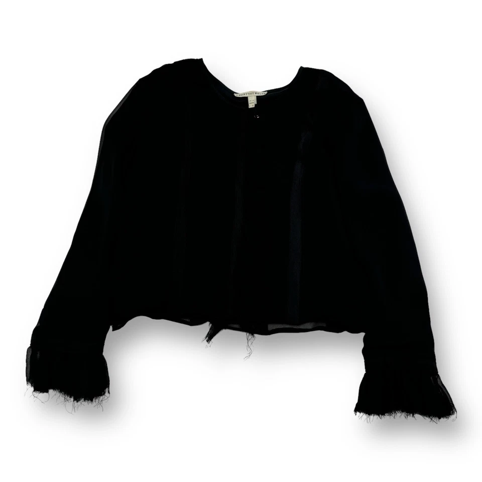 Cárdigan Twenty8Twelve by S Miller negro pura seda a presión para mujer talla 10 Foto 1 de 4