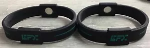 (LOT OF 2) EFX Hologram Sport Balance Wristband Black/Turquoise M- NEW- NO BOX - Picture 1 of 5