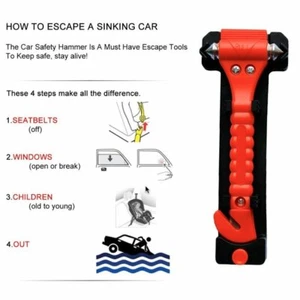 Martillo de seguridad para automóvil herramienta rompe ventanas rescate familiar escape de emergencia - Imagen 1 de 9