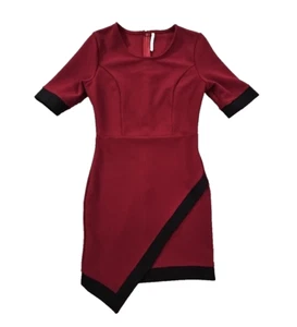Vestito donna Sheinside marrone e nero bodycon finto avvolgente medio elasticizzato usato in ottime condizioni - Foto 1 di 11