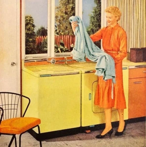 1956 General Electric Washing Machines Print Ad - Picture 1 of 7