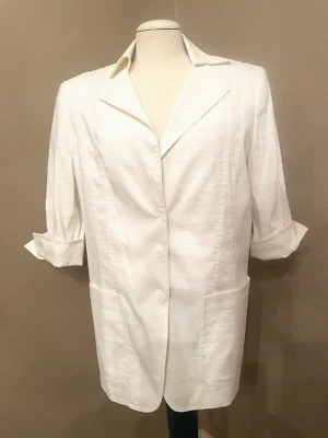 Chaqueta blazer para mujer Elie Tahari talla 10 blanca Foto 1 de 4