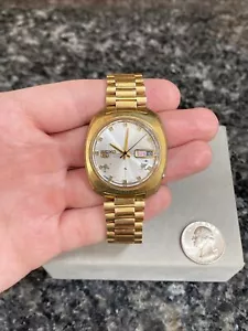 Vintage Seiko 5 Automatik Goldton 6119-7083 Day Date 21 J Armbanduhr läuft - Bild 1 von 10