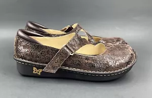 Alegria JIL-562 Brown Leather Paisley Mary Jane Comfort Shoes EU 38 US 8/8.5 - Picture 1 of 10