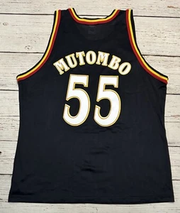 Vtg 90s Atlanta Hawks Mutombo #55 Champion Jersey Size 52 Blank Front/error? - Picture 1 of 10