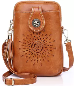 Small Crossbody Bags for Women, Lightweight Vegan Leather Cell Phone Purse, Cute - Picture 1 of 6