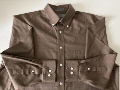 DANIEL CREMIEUX Signature Collection em excelente estado usado marrom xadrez dominante manga longa G - Imagem 1 de 4