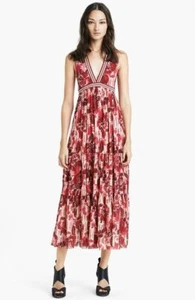 BEAUTIFUL, NEW JEAN PAUL GAULTIER RED FLORAL MESH MAXI DRESS - Picture 1 of 12