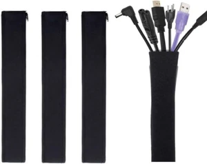Wonder Care Flexible Cable Concealer Wrap Cover Organizer (Pack of 4) - Black - Picture 1 of 4