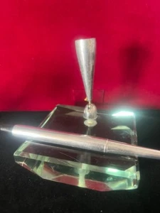 🔴 Supporto PENNA STILOGRAFICA stiloforo base portapenna da scrivania vetro - Imagen 1 de 12