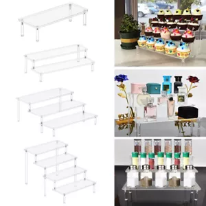 Clear Acrylic Riser 1/2/3/4-Tier Display Shelf Removable Rack for Figures Toys - Picture 1 of 24