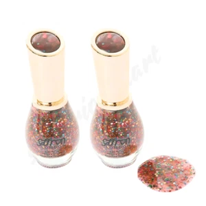 2 X Saffron Glitter Nail Polish BRONZE FEST New Shade - 13ml ( 2 Nail Polishes) - Picture 1 of 1