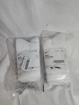 NEW NIKE Unisex Cotton Cushion Crew Socks (6 Pairs) White - WMN/YTH Small Lot - Image 1 of 4