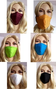 Nasen-Mundmaske einfarbig uni bordeaux gelb grün weiß schwarz rot türkis rosa bl - Bild 1 von 1