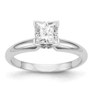 1/2 Ct Princess Lab Grown Diamond Solitaire Ring Size 7 in 14k White Gold - Picture 1 of 2