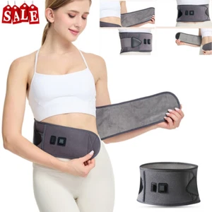 Adjustable Heating Back Belt Massage Braces Back Pain Relief for Waist Lumbar - Picture 1 of 13