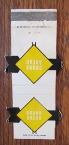 CONTOUR MATCHBOOK COVER: DRUNK AHEAD EMPTY MATCHCOVER -D6 - Picture 1 of 2