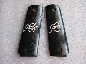 Gorgeous Black Pearl Resin Grip For Colt 1911 FULL SIZE Kimber - Picture 1 of 6