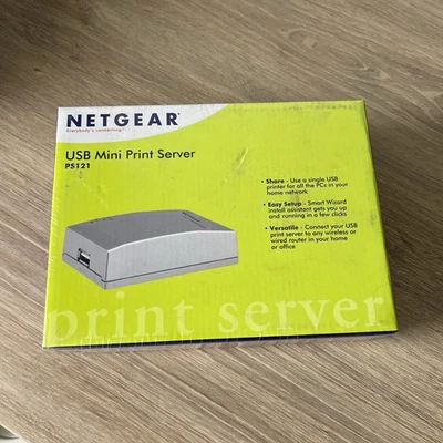 Netgear PS121 USB Mini Multifunction Print Server Set - NEW Sealed Box - Image 1 of 3