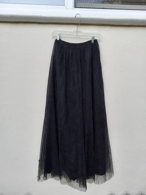 Винтажная черная сетчатая/тюлевая макси-юбка WhimsiGoth Fairygrunge Dark Balletcore/Princess - Изображение 1 из 4