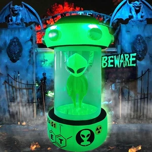 8FT Alien Halloween Decorations Inflatable Outdoor Decoration Wide Sturdy Bot... - Bild 1 von 8