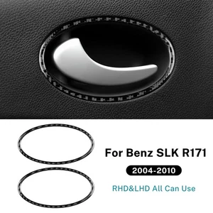 For Mercedes-Benz SLK 2004-2010 Carbon Fiber Interior Door Handle Frame Sticker - Picture 1 of 8