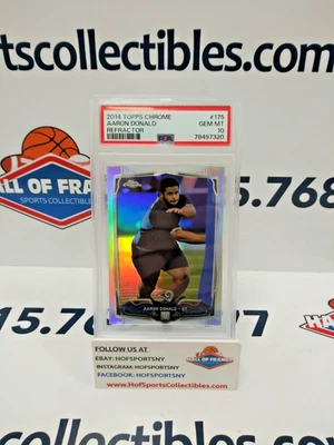2014 TOPPS ХРОМ AARON DONALD ДЕБЮТАНТ ПЕРЕЛИВАЮЩИЙСЯ #175 PSA 10 - Изображение 1 из 3