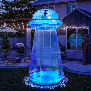 9Ft Halloween Aufblasbares UFO Alien mit LED Lichtern, Outdoor Hof Dekoration - Bild 1 von 7