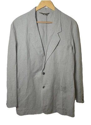 Missoni Linen Blend Unstructured Blazer Striped Light Gray Men EU 52 / US 40 R - Image 1 of 4