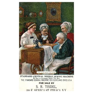 Standard Sewing Machine S.R. Tisdale Ithaca NY Victorian Trade Post Card TJ8-3 - Picture 1 of 2