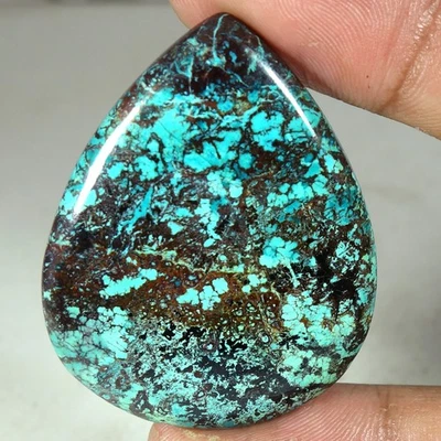 59,55 quilates 100 % natural diseñador azul azurita cabina pera piedras preciosas sueltas 44x34x05 mm Foto 1 de 3