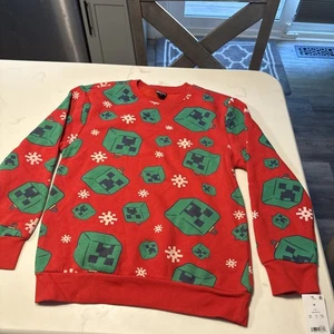 Minecraft Niños Navidad Sudadera Talla M Pullover Manga Larga Vacaciones Nuevo sin Etiquetas - Imagen 1 de 8