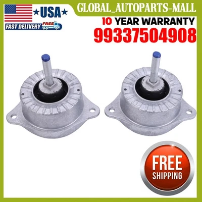 99337504908 Pair Set of 2 Engine Mounts For Porsche 911 996 Carerra 1999-2005 - Image 1 of 4